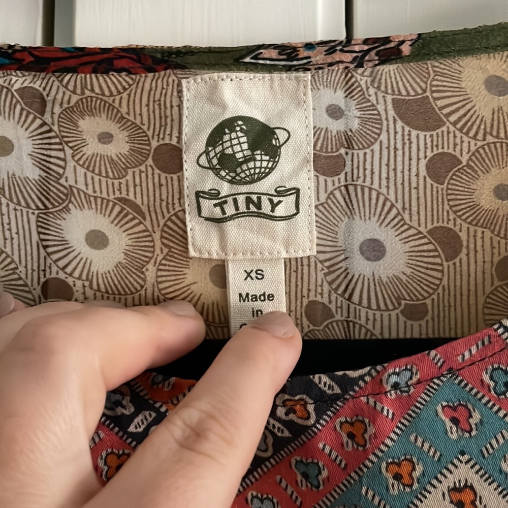 Anthropologie Tiny Patchwork Tunic Boho Shirt Dre… - image 2